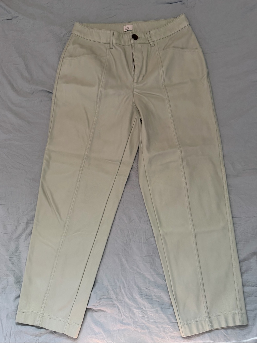 A New Day Target Faux Leather Sage Green Straight Leg Pants Sz 10